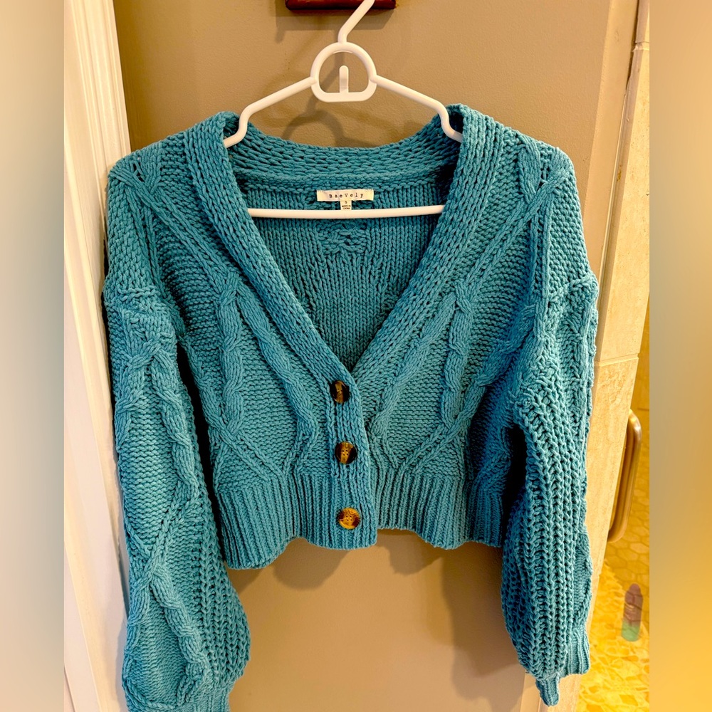 Turquoise Cable Knit Sweater